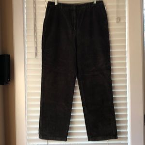 Green wide wale corduroys